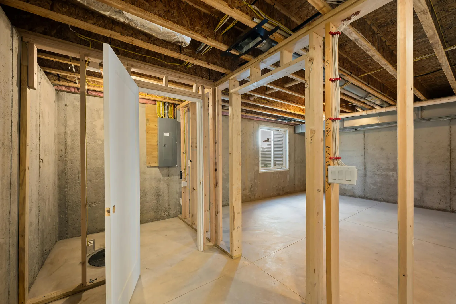 New wood stud framing in a renovation